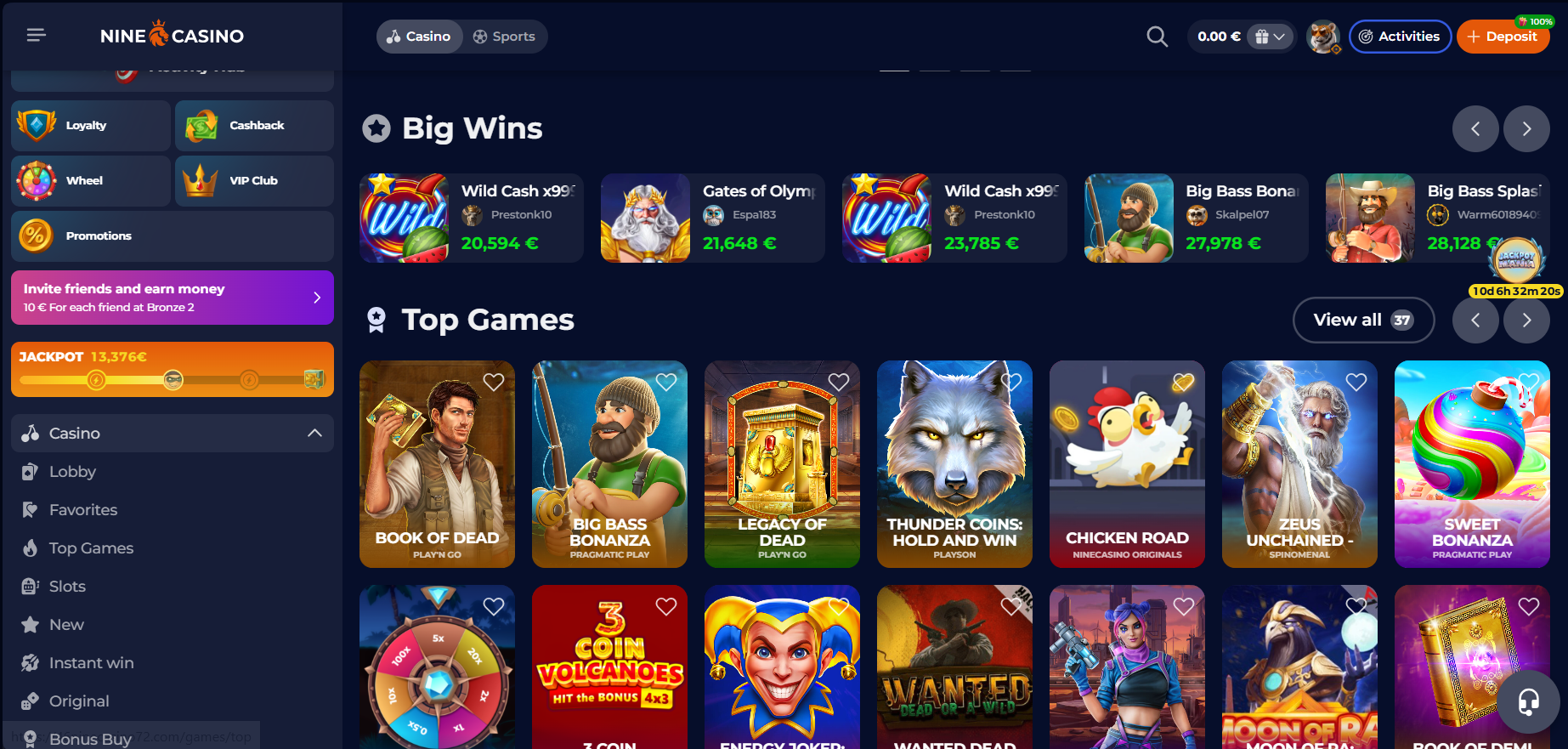 NineCasino Main